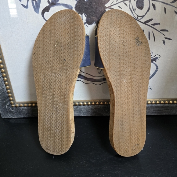 Michael Kors Blue Cork Slide Sandals - Picture 3 of 6